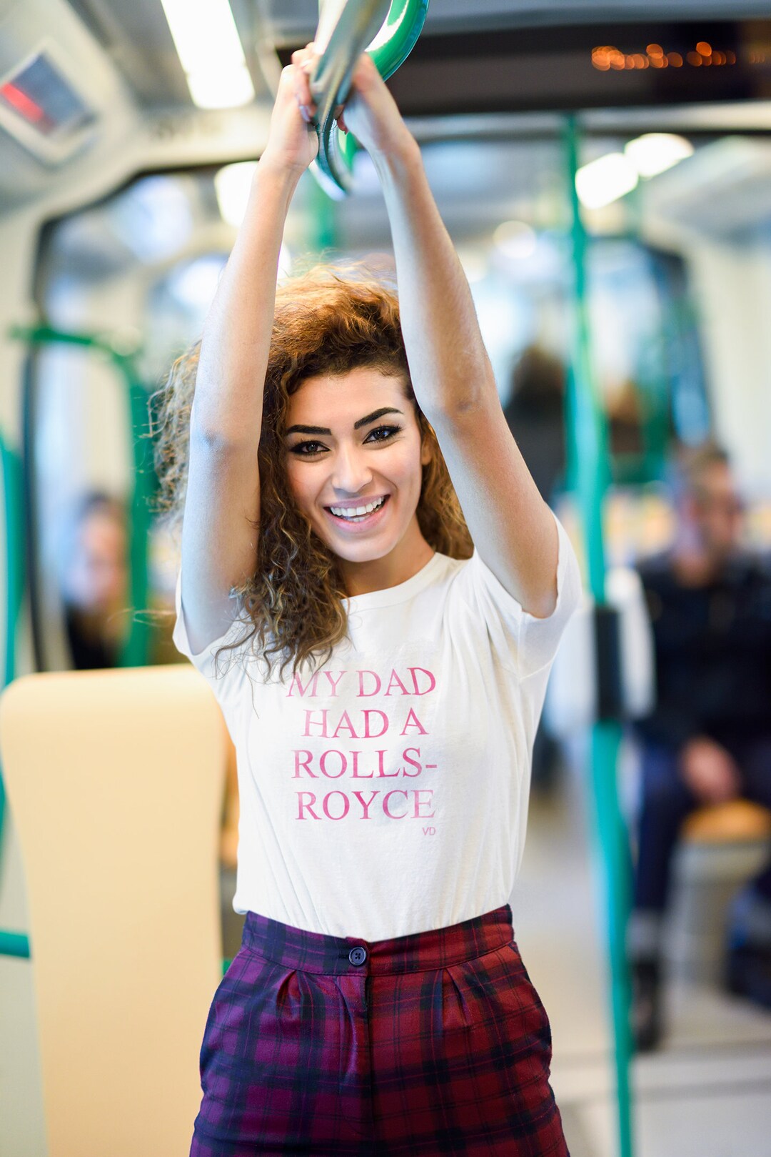 UK Listing: Pink Watercolor 'my Dad Had A Rolls-royce' Parody T
