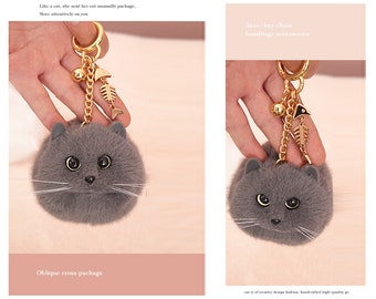Realistic Kitten Handbag Keychain Key Chain For Her Birthday Anniversary Christmas Gift Lolita