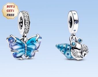 Azure Glass Butterfly Charm,Oceanic Nightlight Charm,Charms for Bracelet,Girl Dangle Charm,Patronus Charm,Best gifts For Her