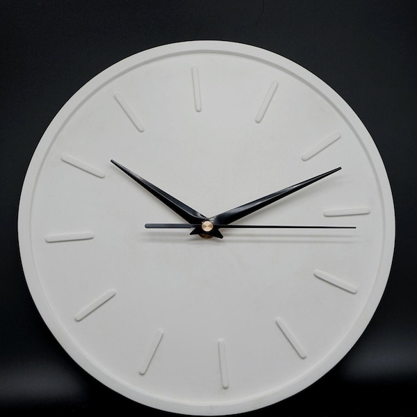 Ceramic wall clock, timepiece as wall decoration, minimalist clock, circular