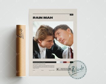 Rain Man | Barry Levinson | Minimalist Movie Poster | Vintage Retro Art Print | Custom Poster | Wall Art Print | Home Decor