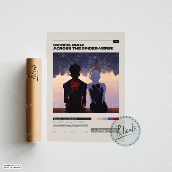 Spider-Man: à travers le Spider-Verse | Affiche de film minimaliste | impression d'art rétro vintage | Affiche personnalisée | Impression murale | Décoration de maison