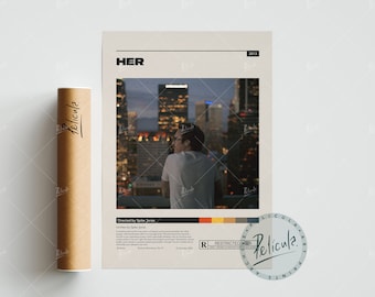 Her | Spike Jonze | Minimalist Movie Poster | Vintage Retro Art Print | Custom Poster | Wall Art Print | Home decor