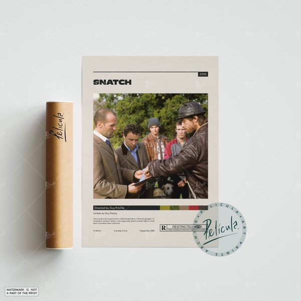 Snatch Poster | Guy Ritchie | Minimalist Movie Poster | Vintage Retro Art Print | Custom Poster | Wall Art Print | Home Decor