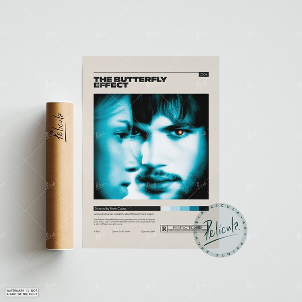 The Butterfly Effect Poster | Eric Bress | Minimalistisches Filmposter | Vintage Retro Kunstdruck | Individuelles Poster | Wand Kunstdruck | Wohndeko