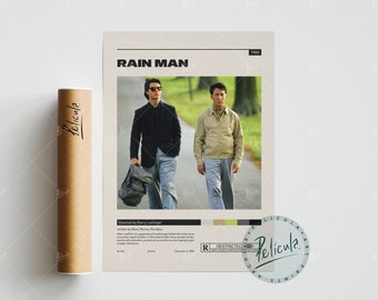 Rain Man | Barry Levinson | Minimalist Movie Poster | Vintage Retro Art Print | Custom Poster | Wall Art Print | Home Decor