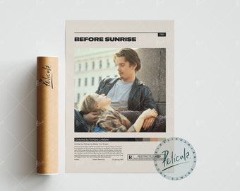 Before Sunrise | Richard Linklater |  Vintage Retro Art Print | Wall Art Print | Minimalist Movie Poster | Custom Poster | Home Decor