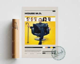 House M.D. | David Shore | Minimalist Tv Series Poster | Vintage Retro Art Print | Custom Poster | Wall Art Print | Home Decor