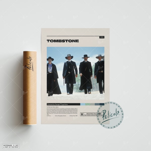 Tombstone Poster | George P. Cosmatos | Minimalist Movie Poster | Vintage Retro Art Print | Custom Poster | Wall Art Print | Home Decor