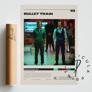 Bullet Train Poster | David Leitch | Minimalist Movie Poster | Vintage Retro Art Print | Custom Poster | Wall Art Print | Home decor