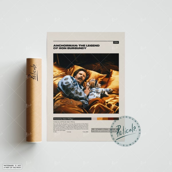 Anchorman Poster | Adam McKay | Minimalist Movie Poster | Vintage Retro Art Print | Custom Poster | Wall Art Print | Home Decor