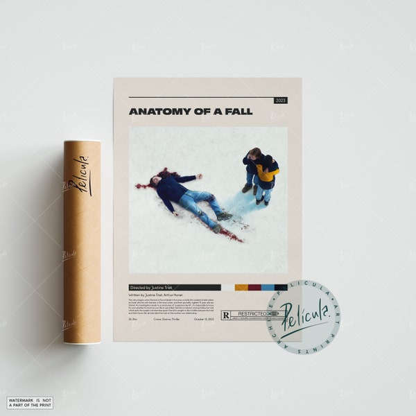 Anatomy Of A Fall | Justine Triet | Minimalist Movie Poster | Vintage Retro Art Print | Custom Poster | Wall Art Print | Home decor