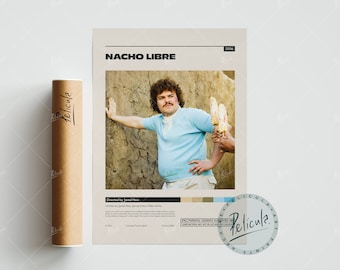 Nacho Libre Poster | Jared Hess | Minimalist Movie Poster | Vintage Retro Art Print | Custom Poster | Wall Art Print | Home Decor