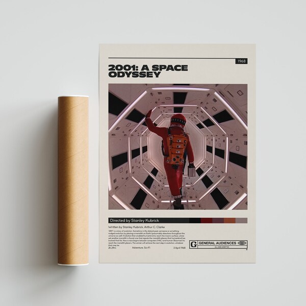 2001 A Space Odyssey | Stanley Kubrick | Vintage Retro Art Print | Wall Art Print | Minimalist Movie Poster | Custom Poster | Home Decor