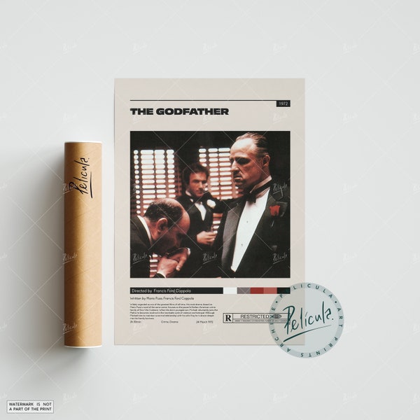 The Godfather | Francis Ford Coppola | Minimalist Movie Poster | Vintage Retro Art Print | Custom Poster | Wall Art Print | Home decor