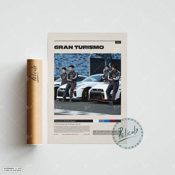 Affiche Gran Turismo | Neill Blomkamp | Affiche de film minimaliste | impression d'art rétro vintage | Poster personnalisé | Impression d'art mural | Décoration d'intérieur