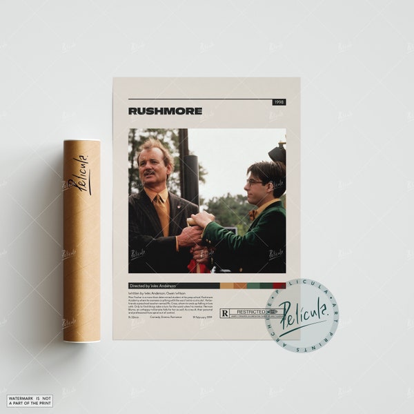 Rushmore Poster | Wes Anderson | Vintage Retro Art Print | Wall Art Print | Minimalist Movie Poster | Custom Poster | Home Decor