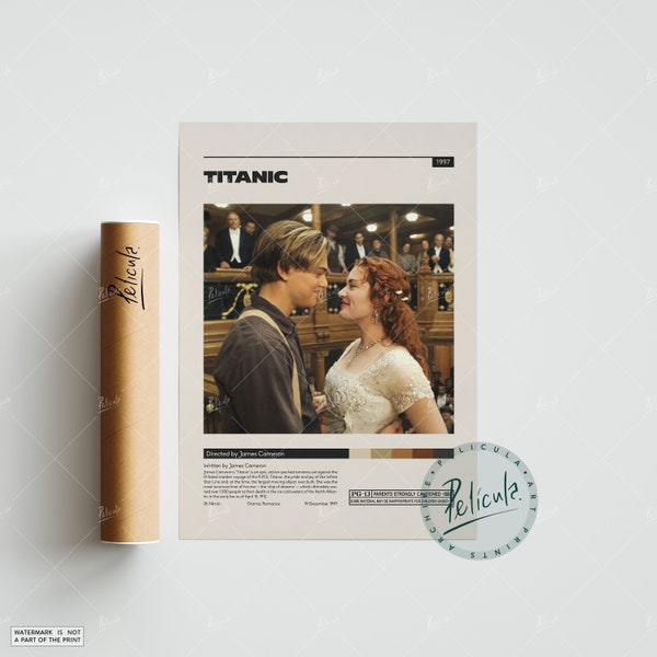 Titanic Poster | James Cameron | Minimalist Movie Poster | Vintage Retro Art Print | Custom Poster | Wall Art Print | Home decor