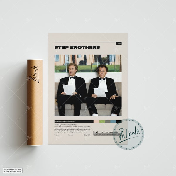 Step Brothers Poster | Adam McKay | Minimalist Movie Poster | Vintage Retro Art Print | Custom Poster | Wall Art Print | Home Decor