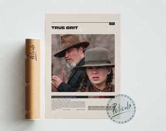 True Grit Poster | Ethan, Joel Coen | Minimalist Movie Poster | Vintage Retro Art Print | Custom Poster | Wall Art Print | Home decor
