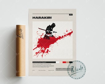 Harakiri Poster | Masaki Kobayashi | Minimalist Movie Poster | Vintage Retro Art Print | Custom Poster | Wall Art Print | Home Decor