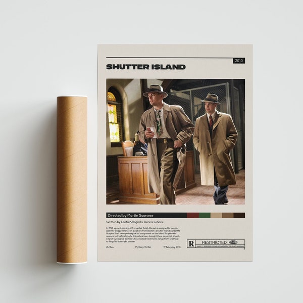 Shutter Island | Martin Scorsese | Minimalist Movie Poster | Vintage Retro Art Print | Custom Poster | Wall Art Print | Home decor