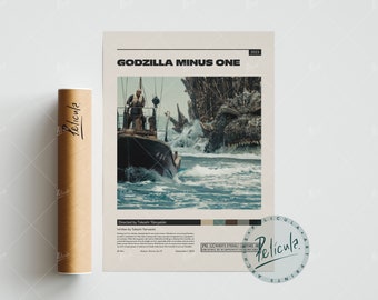 Godzilla moins un | Takashi Yamazaki | Affiche de film minimaliste | impression d'art rétro vintage | Poster personnalisé | Impression d'art mural | Décoration d'intérieur
