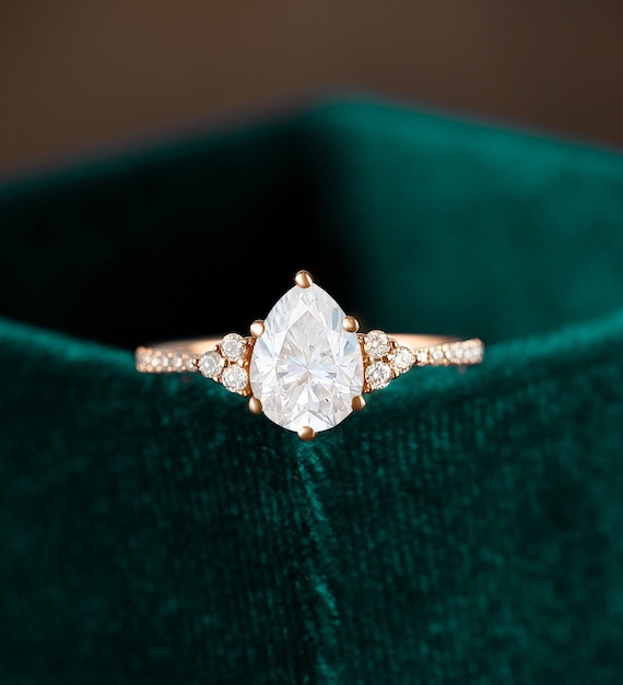 Eternity Ring Engagement Ring Settings Pear Shaped Moissanite