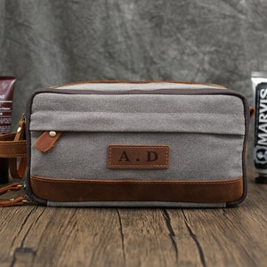 Trauzeugen Geschenke, Jahrestagsgeschenke, Dopp-Kit, Valentinstaggeschenk, Für Männer, personalisiertes Geschenk für ihn, Kulturtasche Leinwand, Kulturbeutel