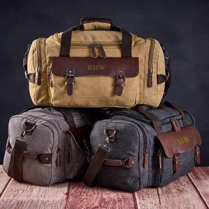 Groomsmen Duffle Bag, Weekender Bag for Men, Custom Carry on Overnight Bag, Travel Gifts for Him, Personalized Bag, Monogram Travel Bag.