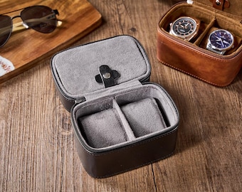 Travel Watch Box, Personalized Men's Watch Box, Travel Jewelry Case, leather travel watch case, Leather Watch Box,Gift For Him,Best Man Gift