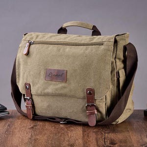 Sac messager en toile, sac messager personnalisé, porte-documents pour ordinateur portable, sac bandoulière, sac messager, sac bandoulière, sac à bandoulière en toile, cadeau.