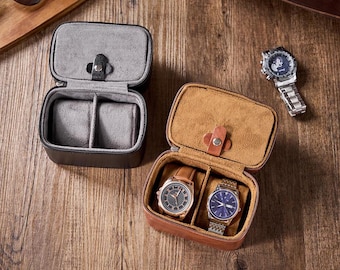 Leather Watch Case,Personalized Travel Watch Box for Him,Custom Leather Watch Case, Men's Watch Case, Grooms Fathers Gift, Gift For Him