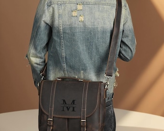 Personalized Leather Laptop Bag – Full Grain Leather Briefcase
