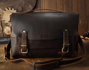 Briefcase Mens Leather Briefcase Handcrafted Leather Satchel Leather Laptop Bag Men Briefcase Satchel Handbag Crossbody Bag Father&#39;s Gift
