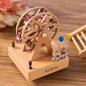 Caja de música de tren de madera personalizada, regalos de cumpleaños personalizados, regalo de recuerdo para niños, regalo de baby shower, caja de música con nombre grabado, regalo para ella.