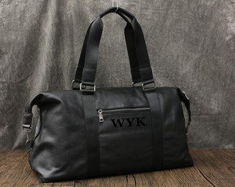 Handgemaakte gepersonaliseerde lederen duffeltas, lederen holdall, lederen weekendtas, lederen plunjezak, nachttas, grote reistas