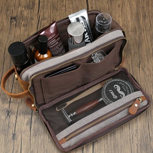 Groomsmen gifts, Toiletry bag canvas, Valentines day gift, Anniversary gifts, Dopp kit, For men, Personalized gift for him, Toiletry kits
