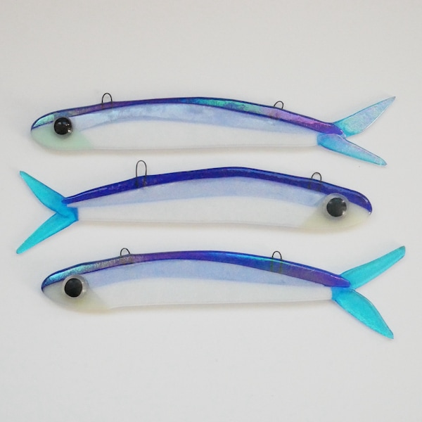 Fused Glass Sardine Fish Art