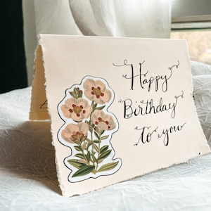 Vintage, deckled edge personalized birthday card