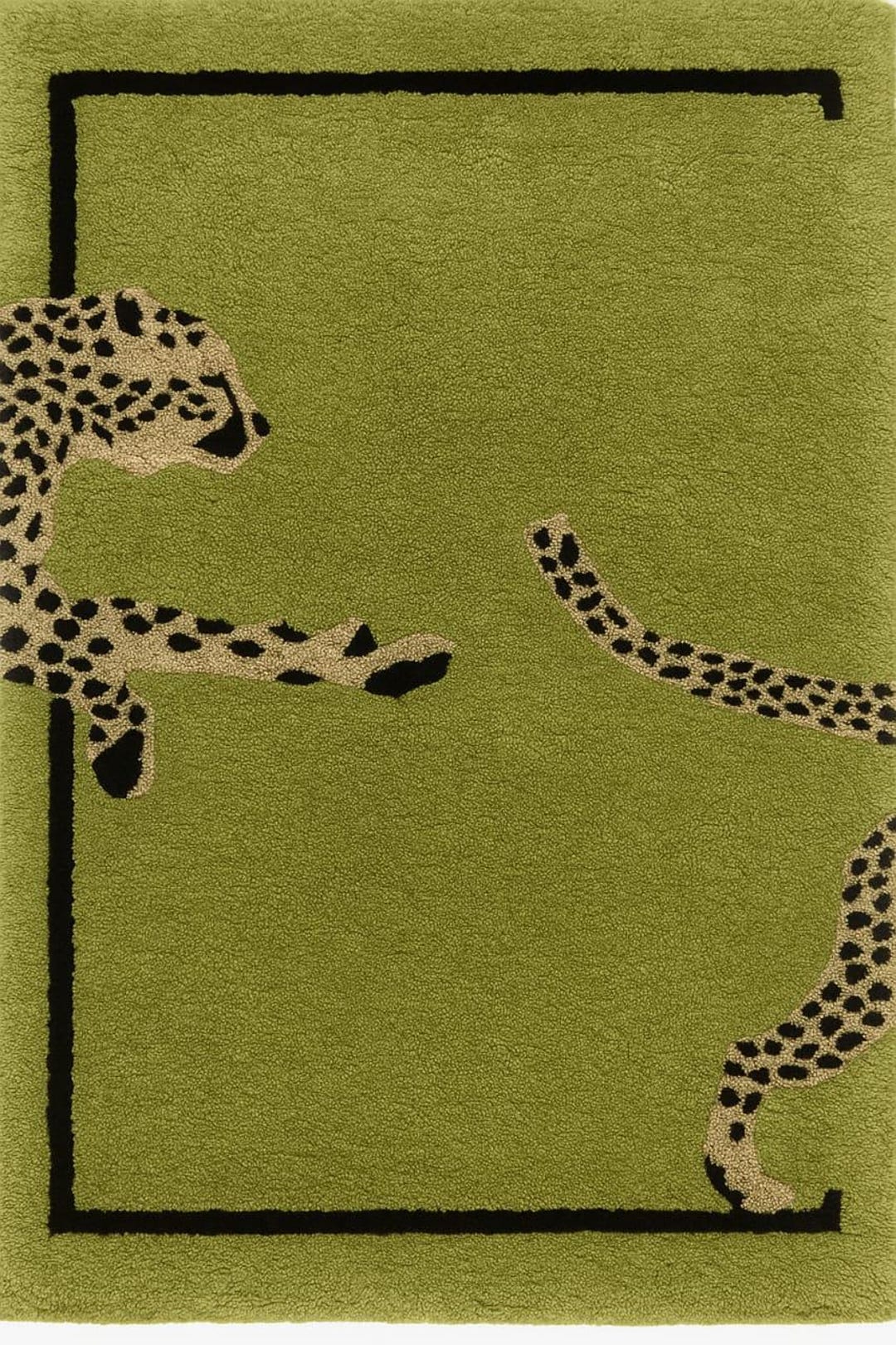 Hand-tufted Wool Rug: Olive Green Cheetah Design - 8x10 Safari Style - Etsy