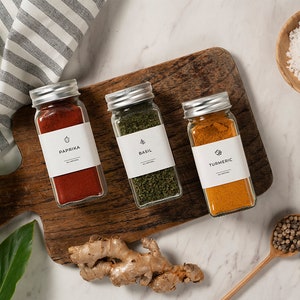 Printable Spice Jar Labels Modern Minimalist Spice Jar Label Template Spice Labels Downloadable DIY Spice Label Kitchen Herb