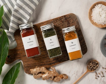 Printable Spice Jar Labels Modern Minimalist Spice Jar Label Template Spice Labels Downloadable DIY Spice Label Kitchen Herb