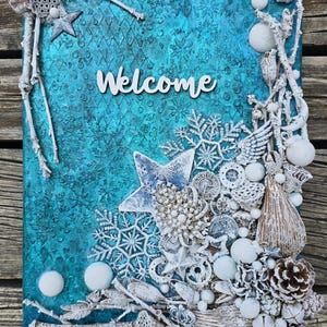 11x14Original Winter Celebration Mixed Media Art on Canvas
