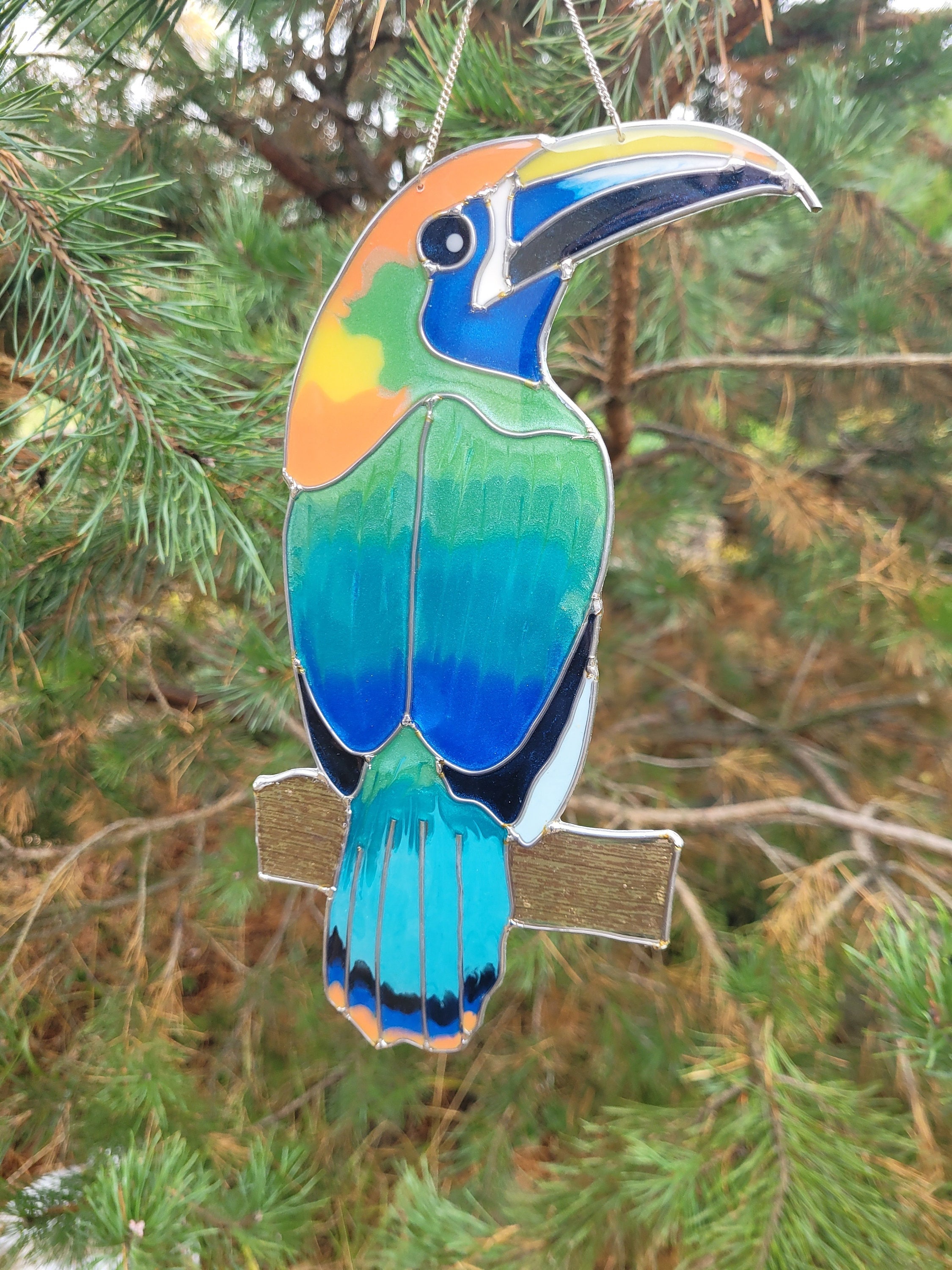 Epoxy Stained Glass Bird Etsy