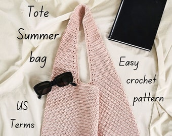 Crochet bag pattern crochet tote bag pattern summer shopping crochet shoulder bag pattern Easy crochet beach bag