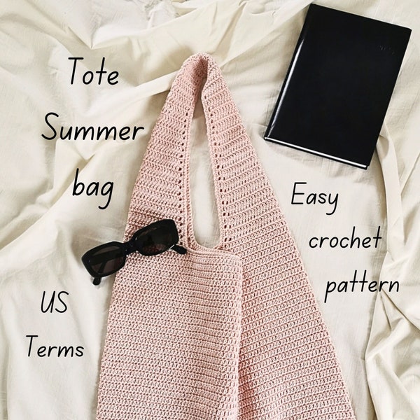 Häkeltaschen-Muster, Häkel-Einkaufstaschen-Muster, Sommereinkäufe, Häkel-Umhängetaschen-Muster. Einfache Häkel-Strandtasche