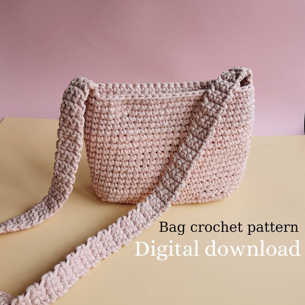 Bolso bandolera, Patrón de bolso bandolera a crochet, Patrón de bolso hecho a mano descarga digital, Patrón de bolso a crochet fácil, Patrón de bolso a crochet,