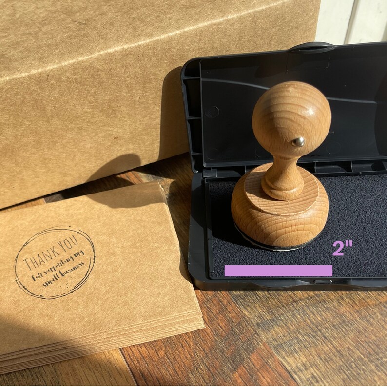 Thank You Stamp Wooden Hand Stamp European Mount Stamp Repeat Customer