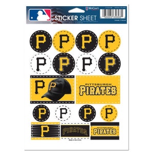 Pittsburgh Pirates 5 x 7 Sticker Decal Sheet Free Shipping